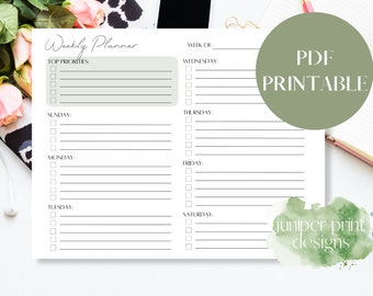 Weekly To Do List Printable, Minimalist Productivity Planner, Weekly Planner, Weekly Schedule, Printable To Do List