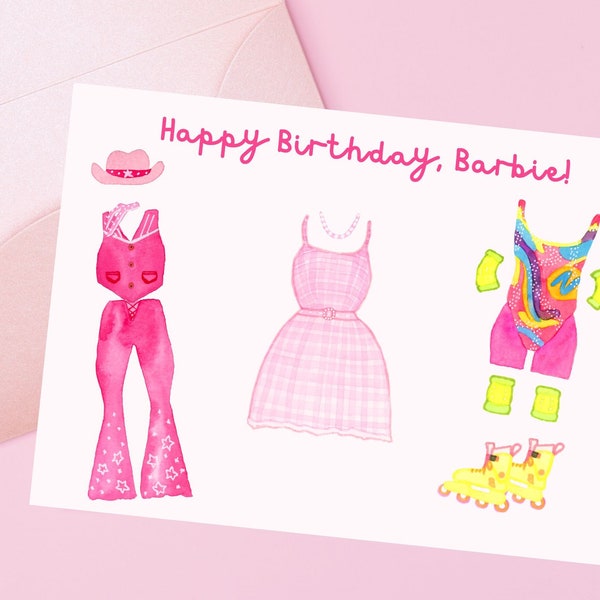 Barbie Birthday Card | Watercolour Art | Digital Download