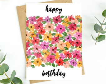 Fun Floral Birthday Card | Watercolour | Digital Card
