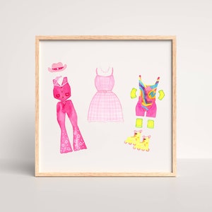 Barbie Clothes Wall Print | Watercolour | Digital Download
