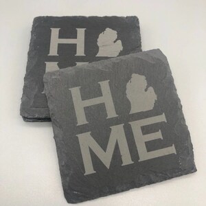 Custom HOME Coaster Set, State Coasters, Personalized Coasters, Housewarming Coaster Gift