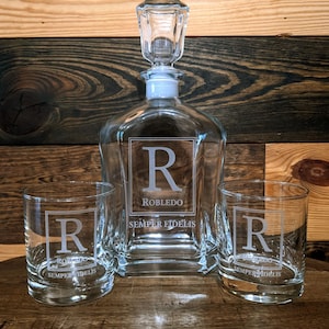 Personalized Decanter, Custom Decanter Set, Decanter Gift Set