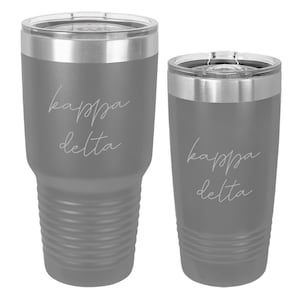 Kappa Delta Script Engraved Tumbler, Kaydee, Big Little Gift, KD, Recruitment, Initiation, Greek Drinkware
