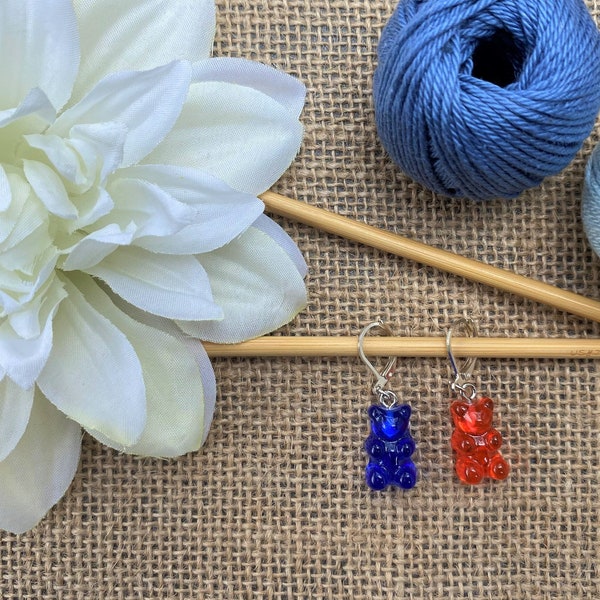 Gummy Bear Stitch Markers / Crochet & Knitting Projects / Place Marker / Gift Accessory / Set of 2