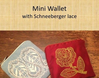 Patterns for wallets with Schneeberger lace