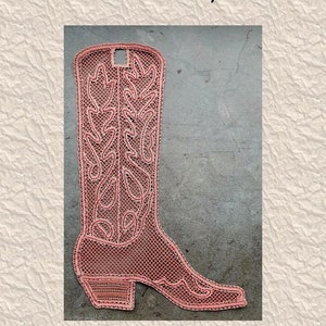 Mexican cowboy boot, lace pattern image 3