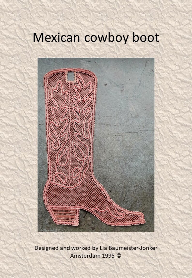 Mexican cowboy boot, lace pattern image 3