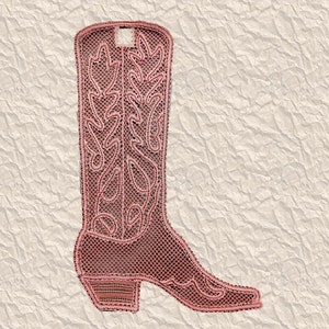 Mexican cowboy boot, lace pattern image 1