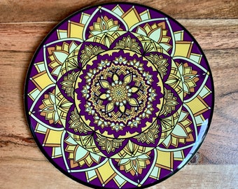 Mandala Coasters, Handmade Ceramic Coaster Tile, Homemade Wood Coaster Set, Drink Coaster, Cork Back, Unique Gift, Housewarming Gifts,