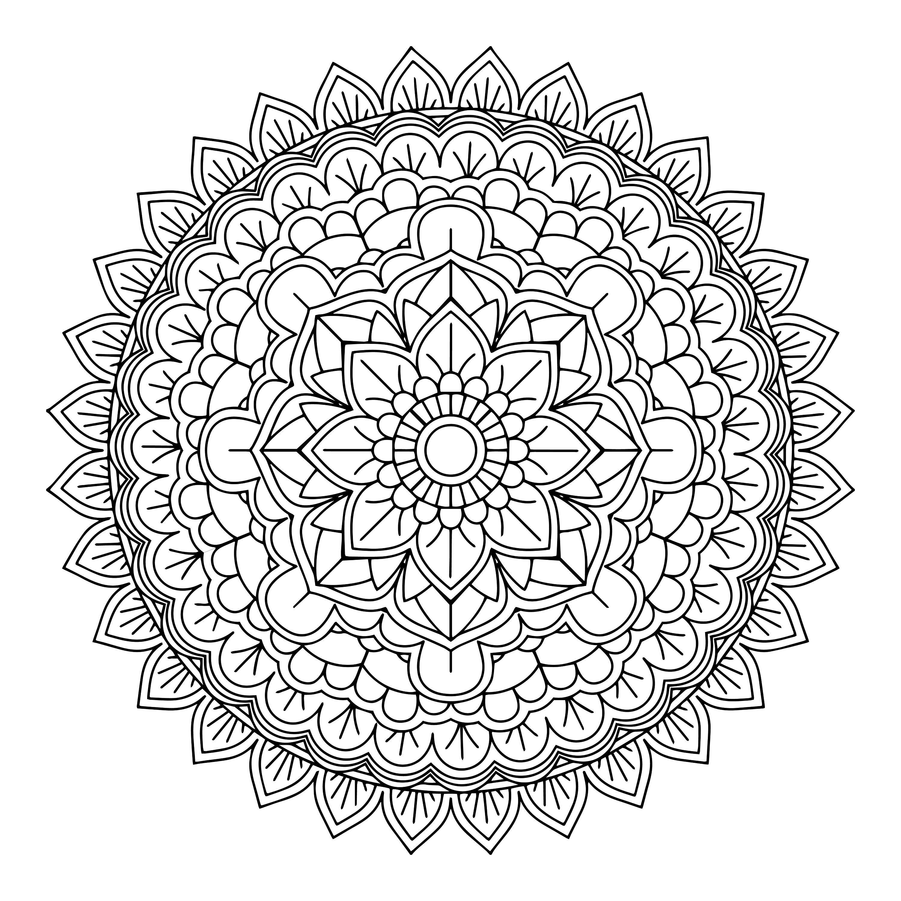 Classic Mandala Coloring Page - Etsy