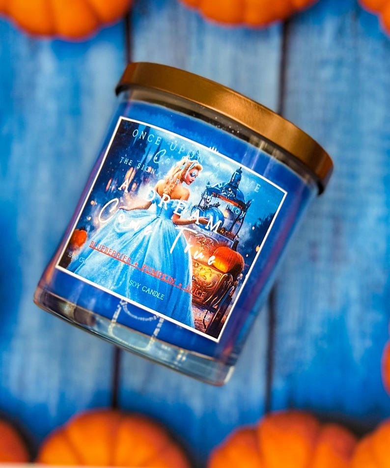 Cinderella, A Dream Come Trueblueberry & Pumpkin Soy Wax Candle