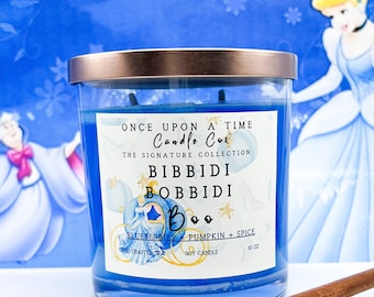 Cinderella, Bibbidi Bobbidi Boo-Blueberry & Pumpkin Soy Wax Candle, Disney Princess, Gift for her, Disney Decor