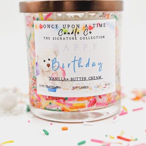 Birthday Cake, Happy Birthday Soy wax Candle. Birthday gift.