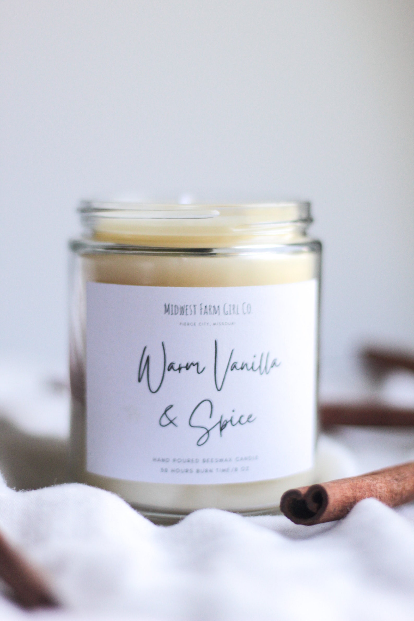 All Natural Warm Vanilla & Spice Beeswax Candle Etsy