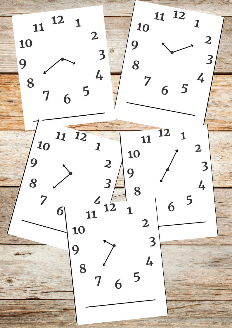 Telling the Time Flash Cards, O'clock Flashcards, Half Past Flashcards ...