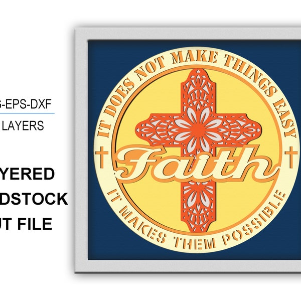 3D Faith SVG Christian Inspiration Quotes Shadow Box svg 3D Layered Svg Light Box Svg Cricut Files Light Box 3d paper cut