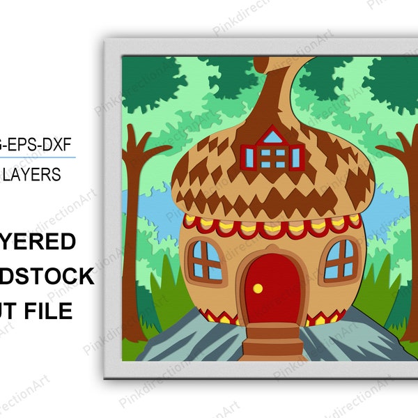Chestnut House 3D Box, Chestnut House Shadow Box svg 3D Layered Svg Light Box Svg Cricut Files Light Box, Cardstock Svg, Chestnut House svg