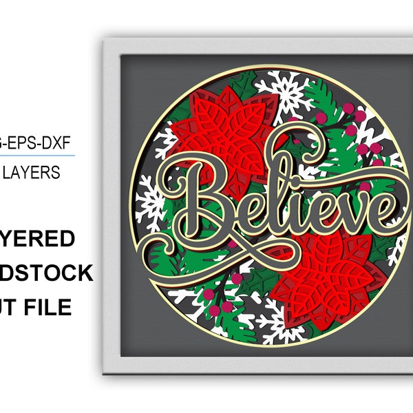 CHRISTMAS BELIEVE 3D Box Christmas Shadow Box Poinsettia svg 3D Layered Svg Light Box Svg 3D Box Cricut Files Light Box 3d paper cut CHRISTMAS BELIEVE 3D Box Christmas Shadow Box Poinsettia svg 3D Layered Svg Light Box Svg 3D Box Cricut Files Light Box 3d paper cut