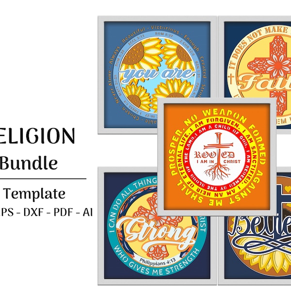 3D Bundle Jesus SVG Christian Inspiration Quotes Shadow Box svg 3D Layered Svg Light Box Svg 3D Box Cricut Files Light Box 3d paper cut