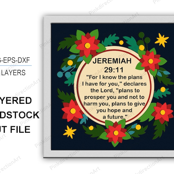 JEREMIAH 29:11 3D box, JEREMIAH Shadow Box svg Layered Svg Light Box Svg, Christmas Decor, Merry Christmas, JEREMIAH 3D Box, Religious svg