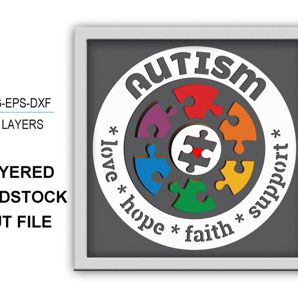 Autism awareness 3D box 3D autism svg Shadow box SVG cricut files cardstock svg Silhouette files Digital download Autism awareness 3D box 3D autism svg Shadow box SVG cricut files cardstock svg Silhouette files Digital download