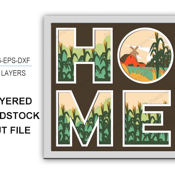 MIDWEST HOME 3D Box, Midwest Home Shadow Box, Dog 3D Box, Midwest Home Svg, 3D Box Cricut Files, Midwest Home 3d paper cut - for Cricut