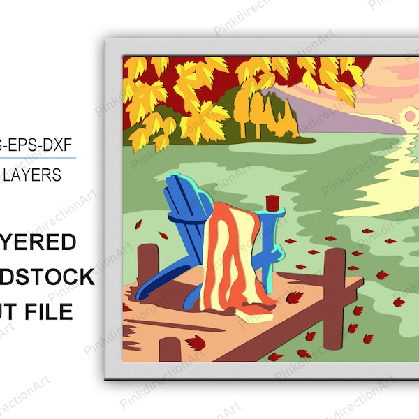 Lake Scenery 3D Box, Lake Scenery Shadow Box svg 3D Layered Svg Light Box Svg Cricut Files Light Box, Cardstock Svg, Lake Scenery svg