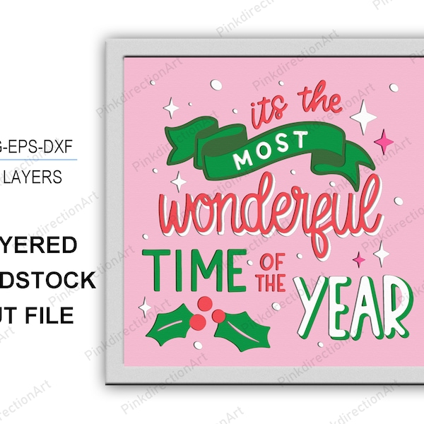 It's the most wonderful time of the year 3D box,Merry Christmas Shadow Box svg Layered Svg Light Box Svg,Svg for cricut,Christmas Home Decor It's the most wonderful time of the year 3D box,Merry Christmas Shadow Box svg Layered Svg Light Box Svg,Svg for cricut,Christmas Home Decor