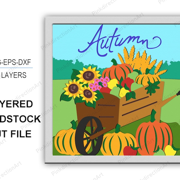 FARM FRESH Pumpkin 3D Box, Farm Fresh Shadow Box svg 3D Layered Svg Light Box Svg Cricut Files Light Box, Cardstock Svg, Pumpkin and Flower