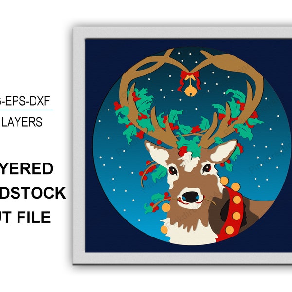 Christmas Reindeer 3D box, Christmas Reindeer Shadow Box svg Layered Svg Light Box Svg Christmas Decor, Merry Christmas Reindeer Face 3d box Christmas Reindeer 3D box, Christmas Reindeer Shadow Box svg Layered Svg Light Box Svg Christmas Decor, Merry Christmas Reindeer Face 3d box