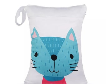 Wetbag Katze 30x40cm Windeltasche Kitatasche Badetasche