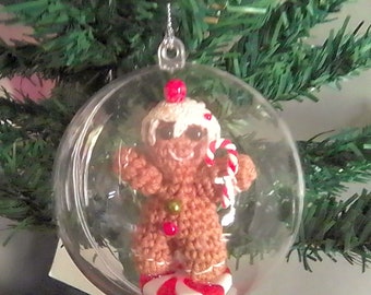 Mini Gingerbread Man Ornament,Handmade, Holiday,Tiny ornament,