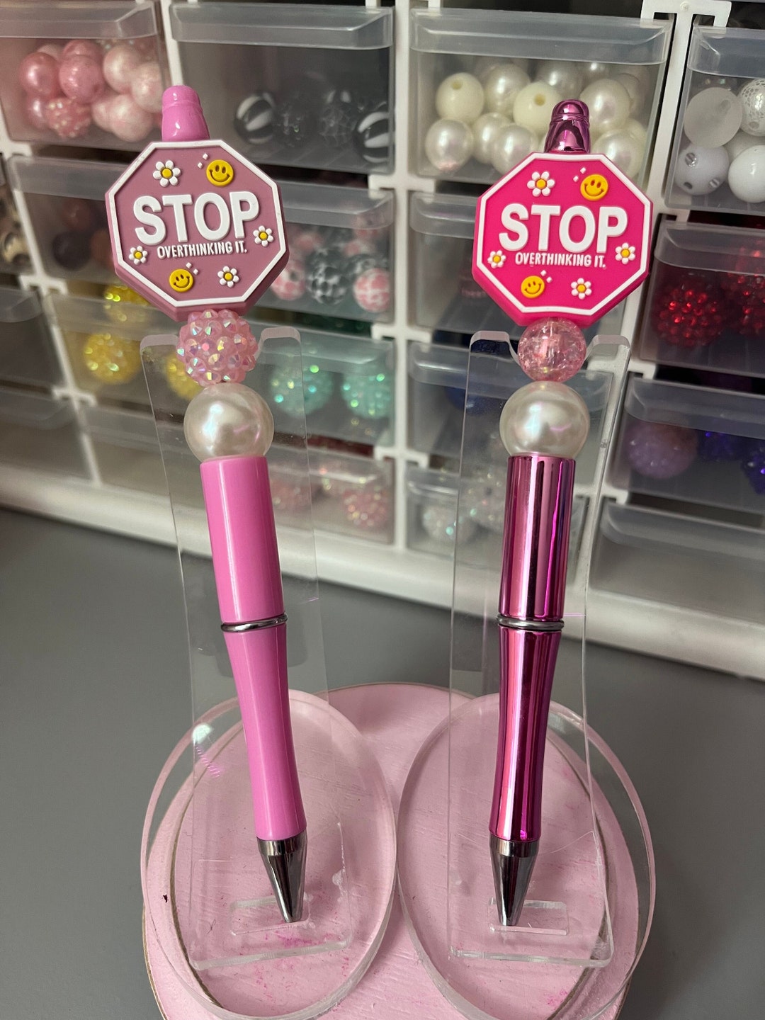 Overthinking Pens Stop Overthinking It / Stop Being so Hard on Yourself Beaded Pen - Etsy