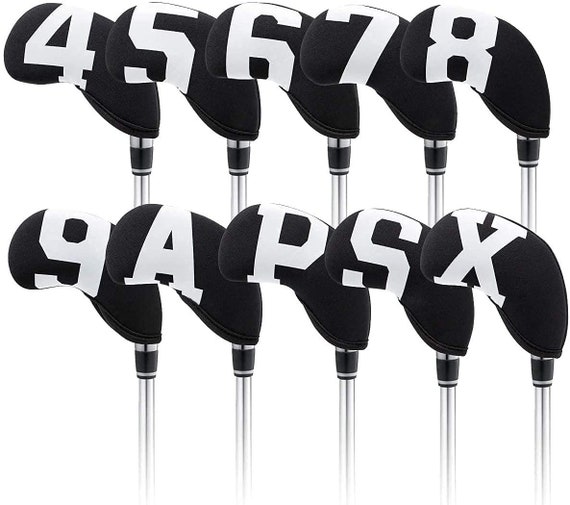 Big Number Neoprene Golf Iron Covers Set - Club Head Covers - Wedge Iron Protective Headcover for Callaway, Ping, Taylormade, Cobra, Mizuno