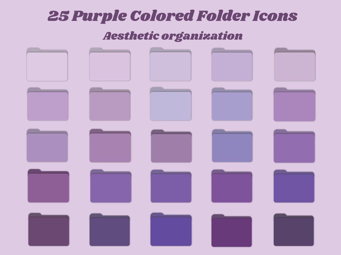 25 Purple Desktop Folder Icons for Macbook and Windows With Etsy