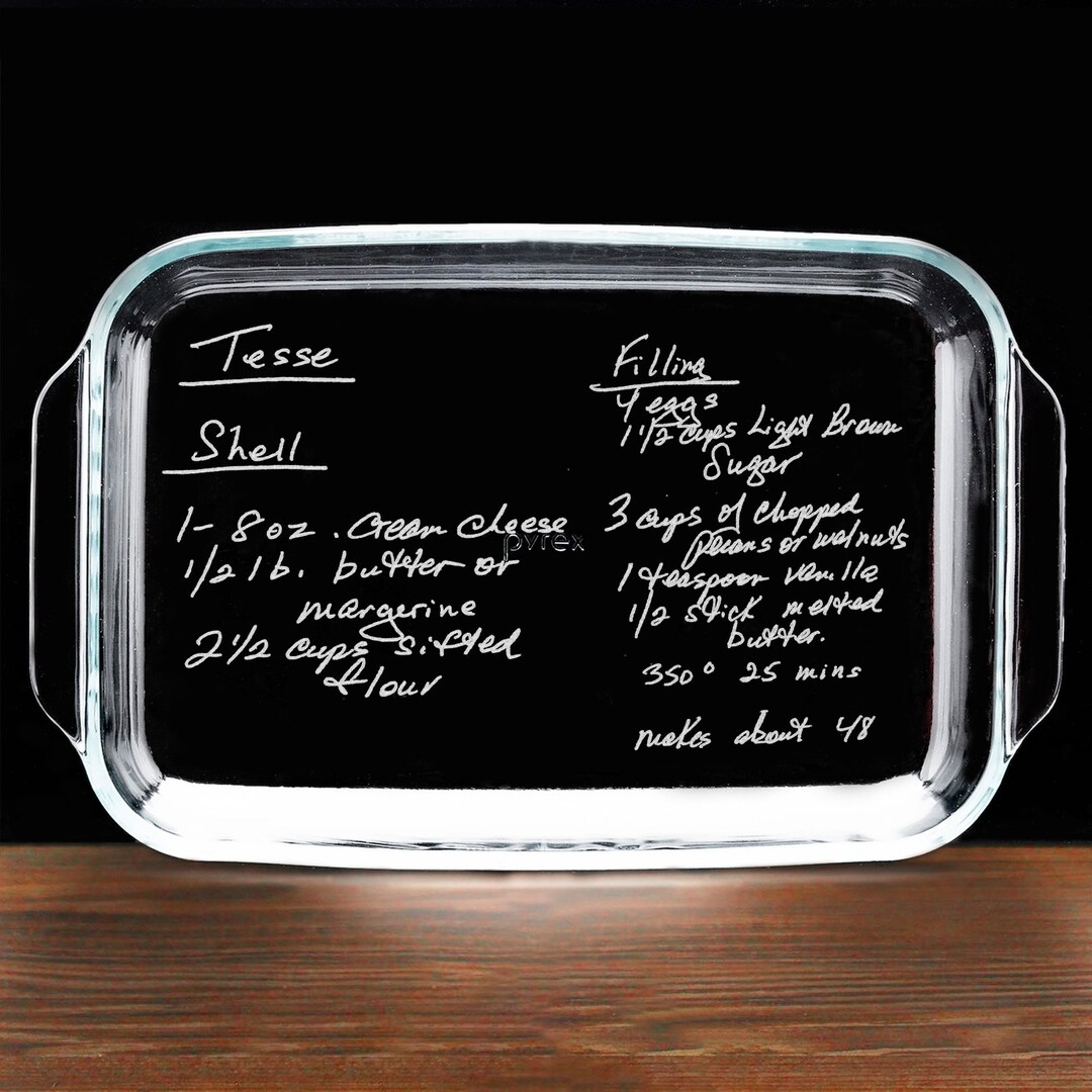 Custom Bakeware Gifts From Handwritten Recipe Engraving on Highquality Casserole Dishes Etsy