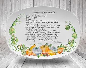 Handwritten Recipe Plate, Fall & Thanksgiving Gift For Mom and Grandma