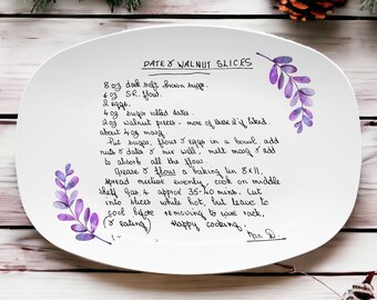 Handwritten Recipe Personalized Platter, Handwriting Recipe  Plate, Recipe Card, Gift for Mom or Grandma