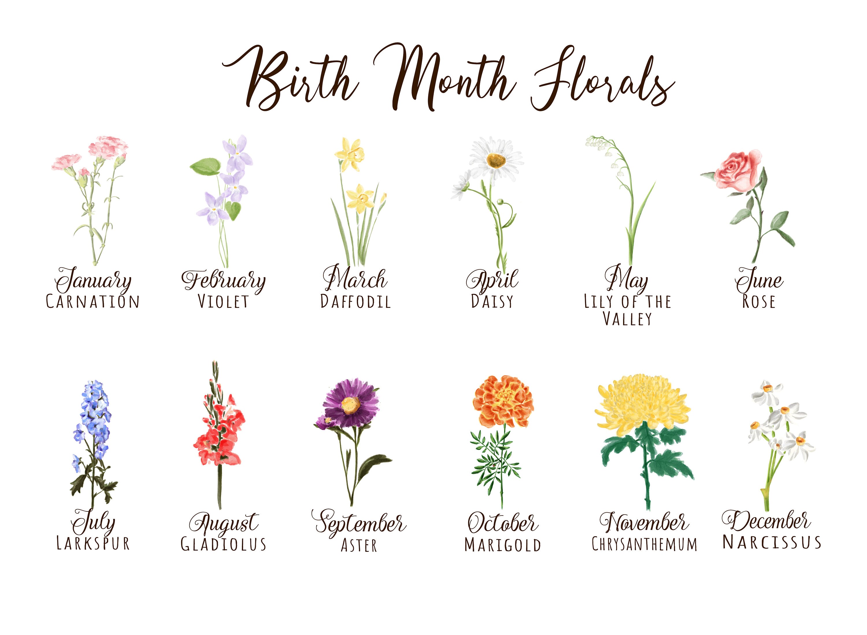 Grandma's Garden / Birth Month Flower Stencils