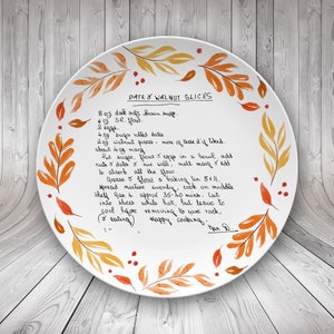 Fall Handwritten Recipe Platter, Handwriting Thanksgiving Gift ...