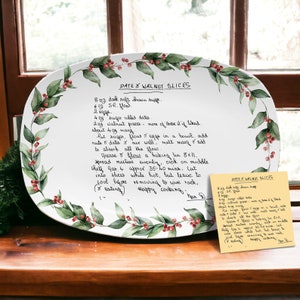 Christmas Handwritten Recipe Platter, Handwriting Christmas Gifts, Christmas Decor