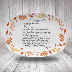 Fall Handwritten Recipe Platter Handwriting Thanksgiving - Etsy