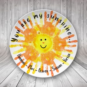 You Are My Sunshine ... Platter, Gift for him/her, Father's Day Gift, Custom Handprint Platter For Father's Day