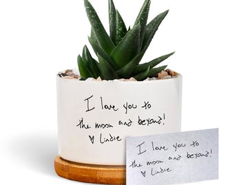 Custom Handwriting Plant Pot for Mom, Personalized Handwritten Message Succulent Pot, Mom Gift From Daughter, Mothers Day Gift for Her