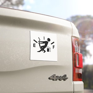 Funny Fuel Gauge Car Magnet , Little Man Pulling Fuel Needle to Full , Diesel Gas Tank Decal , Car Accessory Gift for Drivers