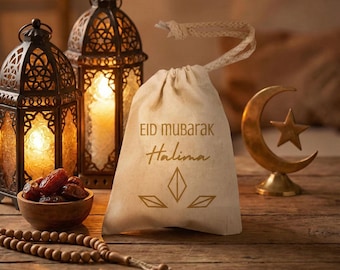 Personalised Eid Money Pouch | Diamond Design Eidi Envelope | Custom Eid Gift