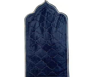 Adults Navy Blue Prayer Mat | Luxury | Diamond Design | Personalised LARGE