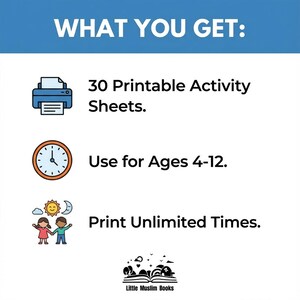 Ramadan Activity Book for Kids (Ages 4-12) | 30 Page Digital Download image 5