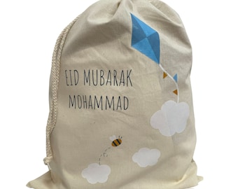 Personalised Eid Sack with Blue Kite