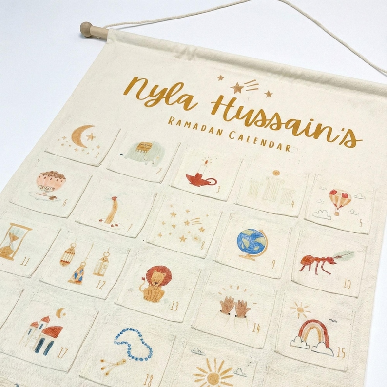 Personalised Ramadan Calendar | Adventure Theme | Kids Countdown Canvas | Islamic Gift image 8